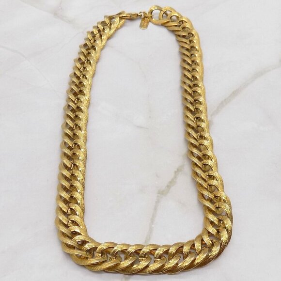 Vintage Premiere USA Designs Necklace and Bracelet Chunky Chain Gold Tone - Picture 3 of 11